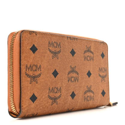 MCM Visetos Studded Crystal Zip Around Wallet Cognac 3 of 7