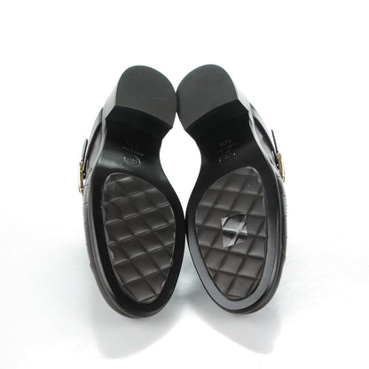 Chanel Calfskin Quilted CC Mules 36.5 Burgundy Brown 5 of 8