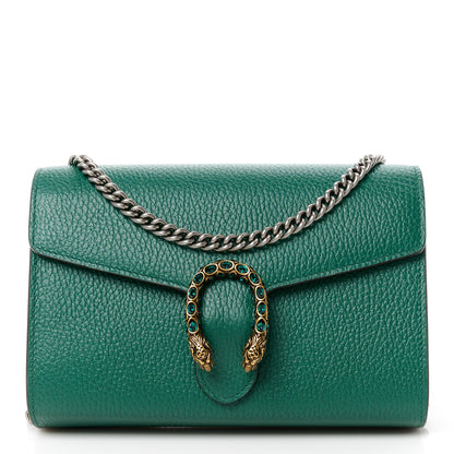 Gucci Calfskin Mini Dionysus Chain Wallet Emerald 1 of 11