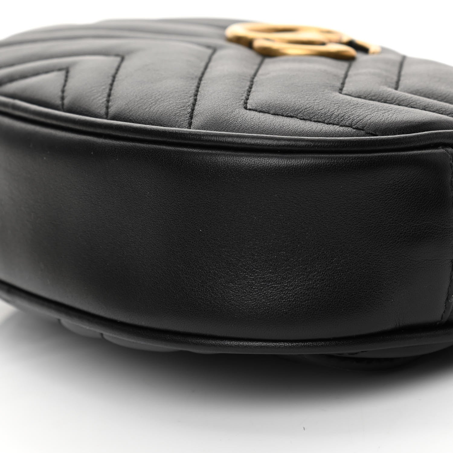 Gucci Calfskin Matelasse GG Marmont Belt Bag 85 34 Black 8 of 11