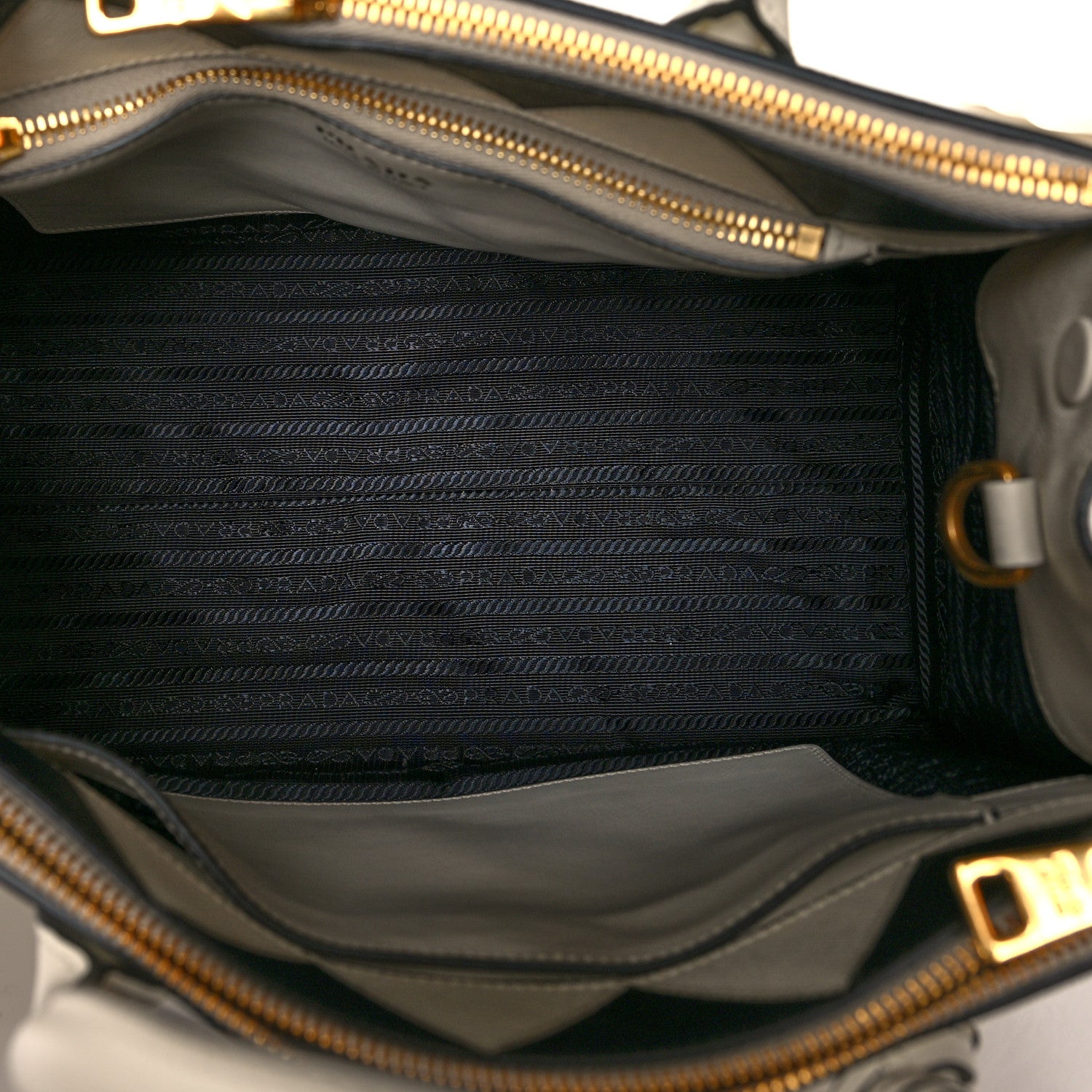 Prada Saffiano City Calfskin Greche Paradigme Bag White Black 5 of 15