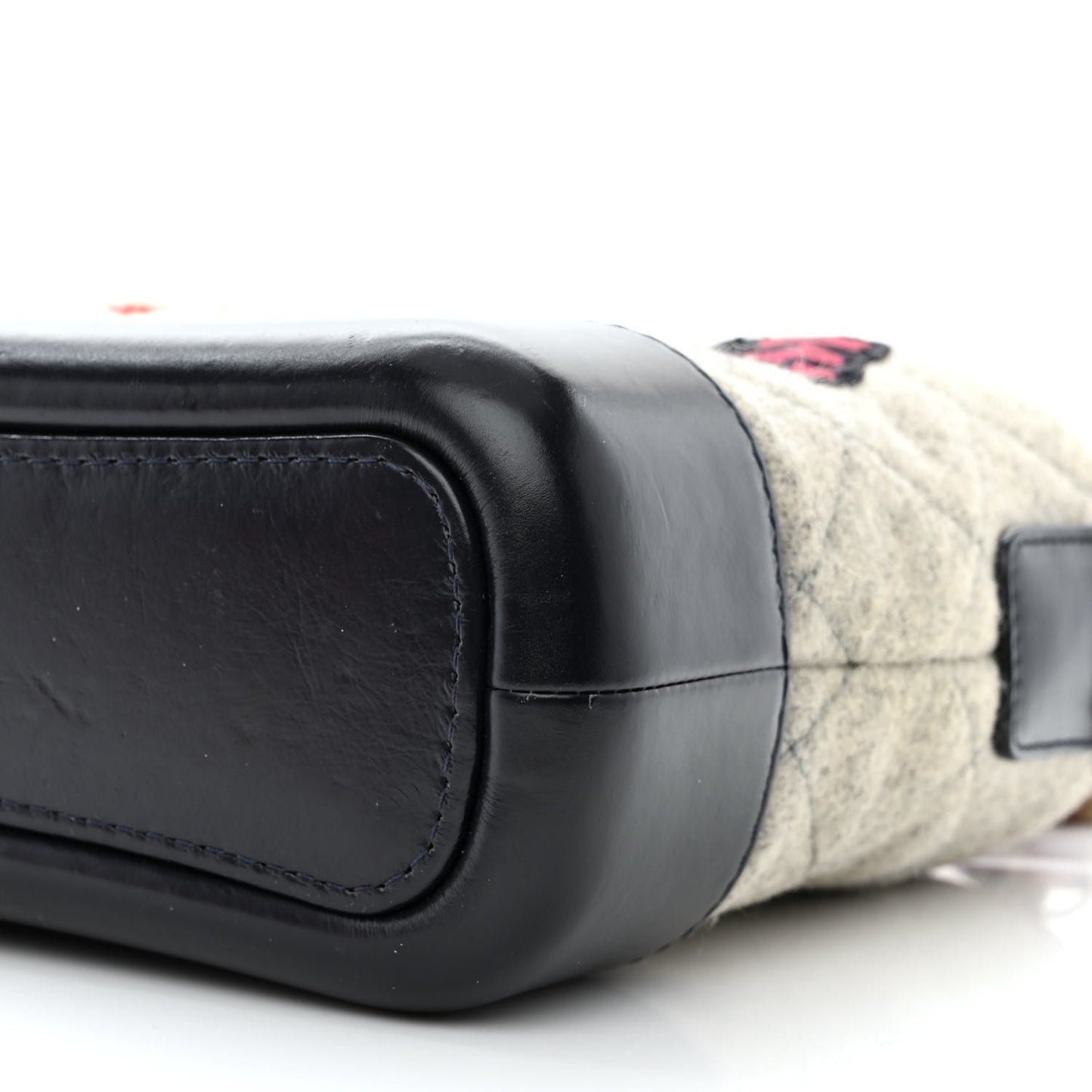 Wool Calfskin Quilted Small Gabrielle Hobo Navy