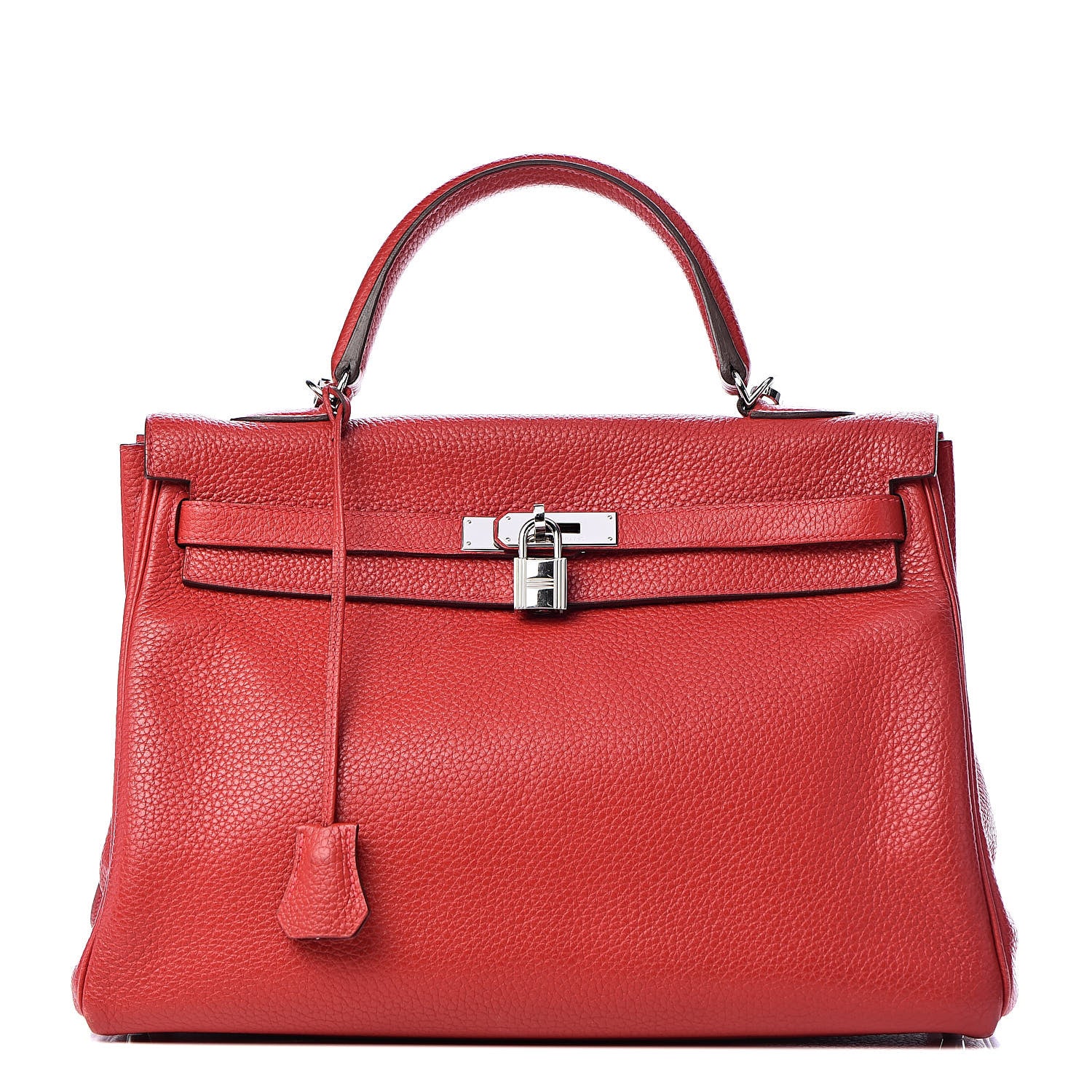 Hermes Taurillon Clemence Retourne Kelly 35 Rouge Garance 1 of 35