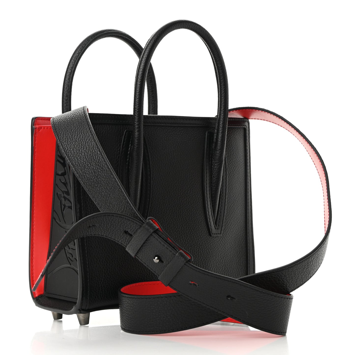 Calfskin Spikes Loubinthesky Mini Paloma Black