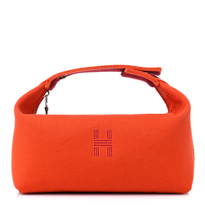 Hermes Canvas Small Bride-A-Brac Pouch Orange Burgundy 1 of 9
