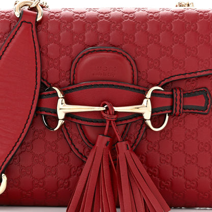 Gucci Soft Microssima Mini Emily Chain Shoulder Bag Rosso 8 of 10