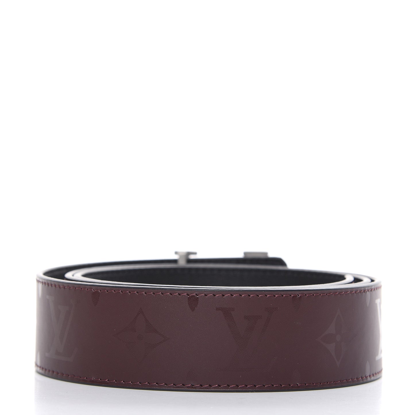 Calfskin Illusion Monogram 40mm LV Pyramide Belt 100 40 Burgundy