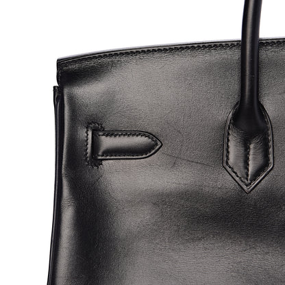 Hermes Box Birkin 35 Black Bleu Marine 16 of 42