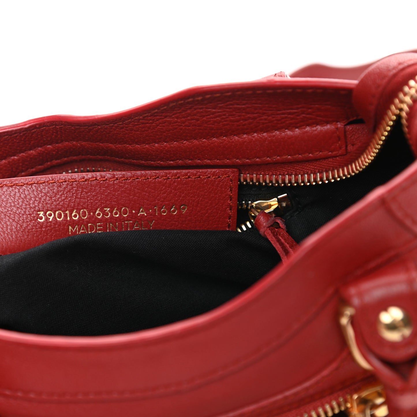 Chevre Gold Metallic Edge Hardware Mini City Rouge Brique Rouge Grenade