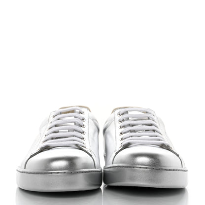 Gucci Metallic Nappa Interlocking G Perforated Mens Ace Sneakers 9 Silver 2 of 9