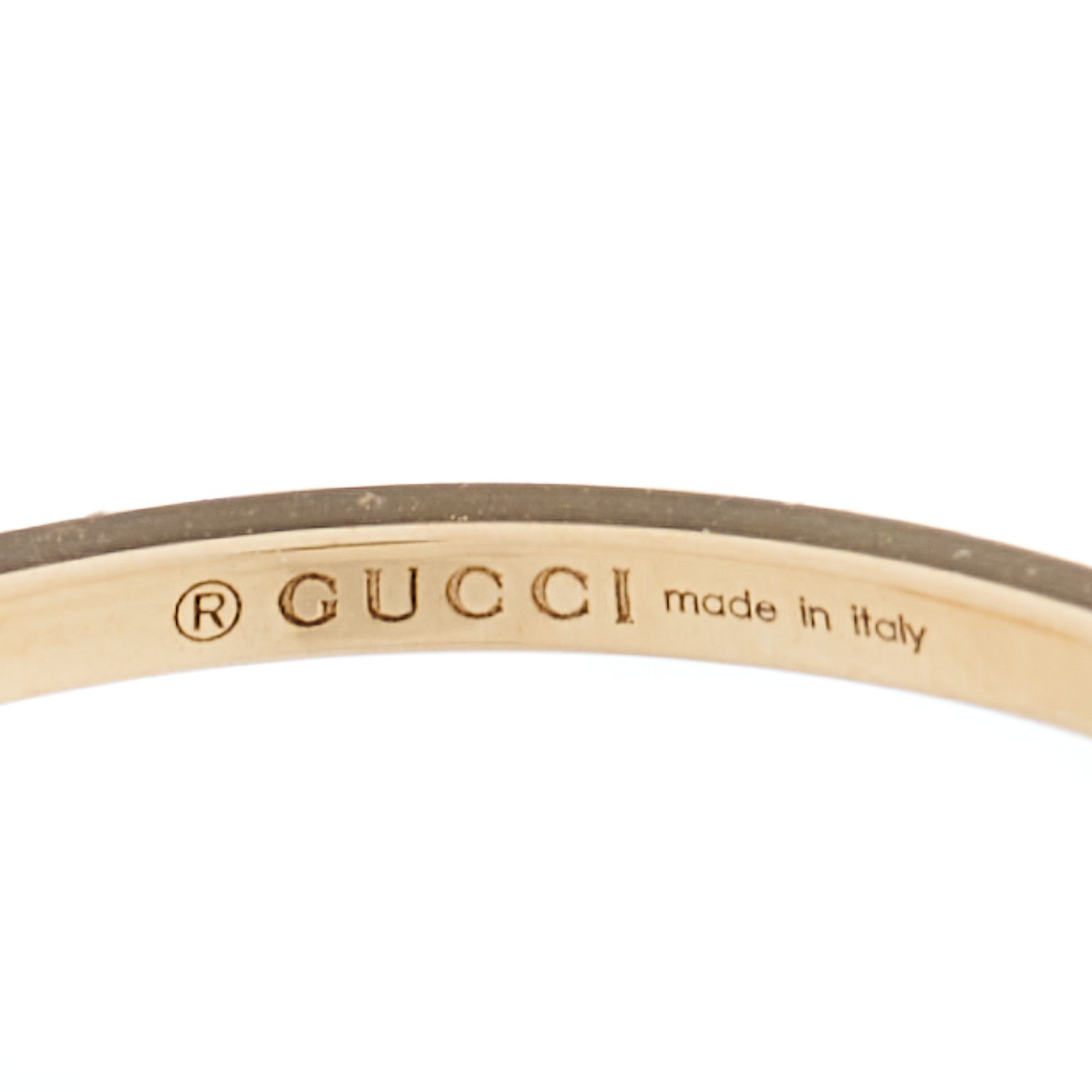 Gucci 18K Yellow Gold Amethyst Interlocking G Ring 51 5.75 5 of 5