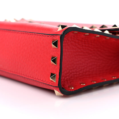 Valentino Garavani Pebbled Calfskin Medium Rockstud Flip Lock Crossbody Bag Rouge Pur 8 of 8