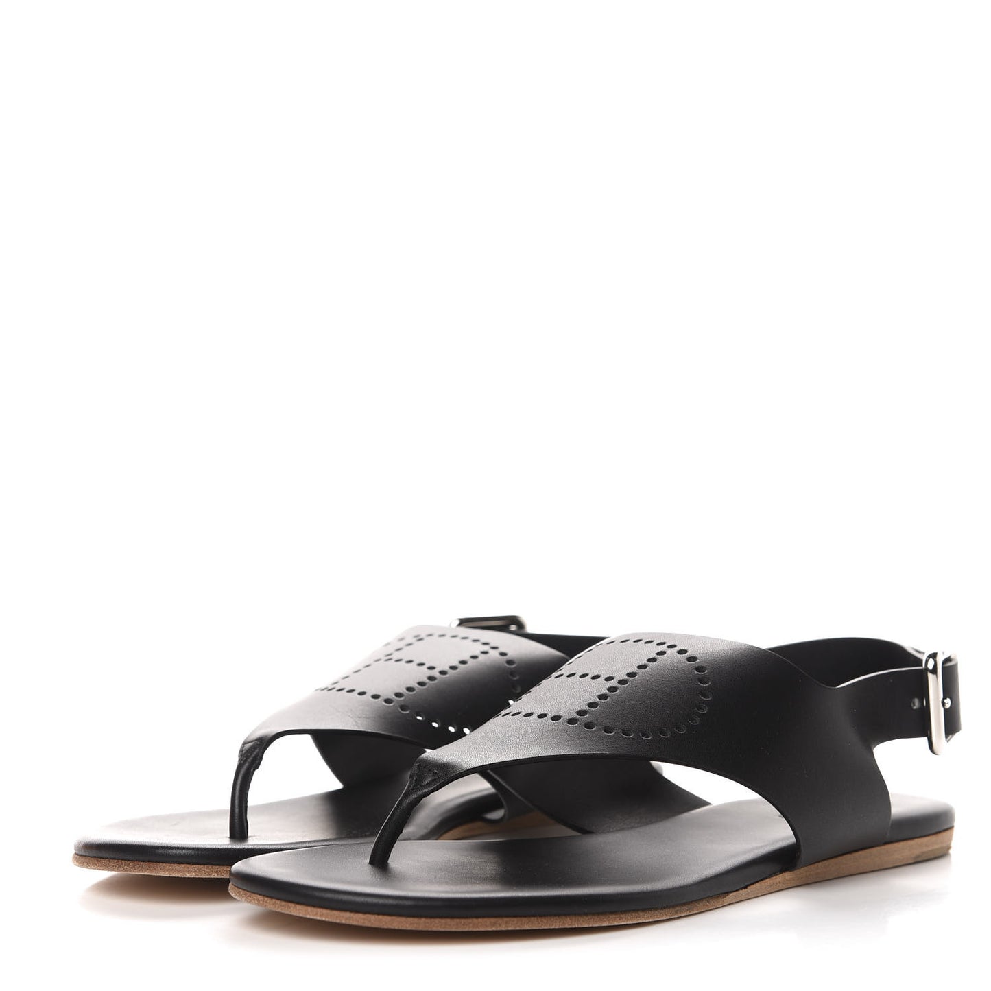 Calfskin Kola Sandals 36.5 Black