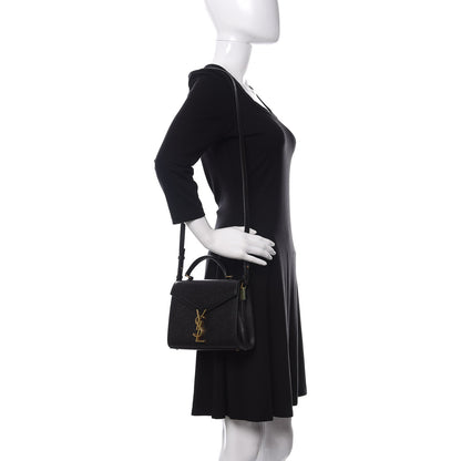 Saint Laurent Grain de Poudre Mini Classic Monogram Cassandra Top Handle Black 2 of 9