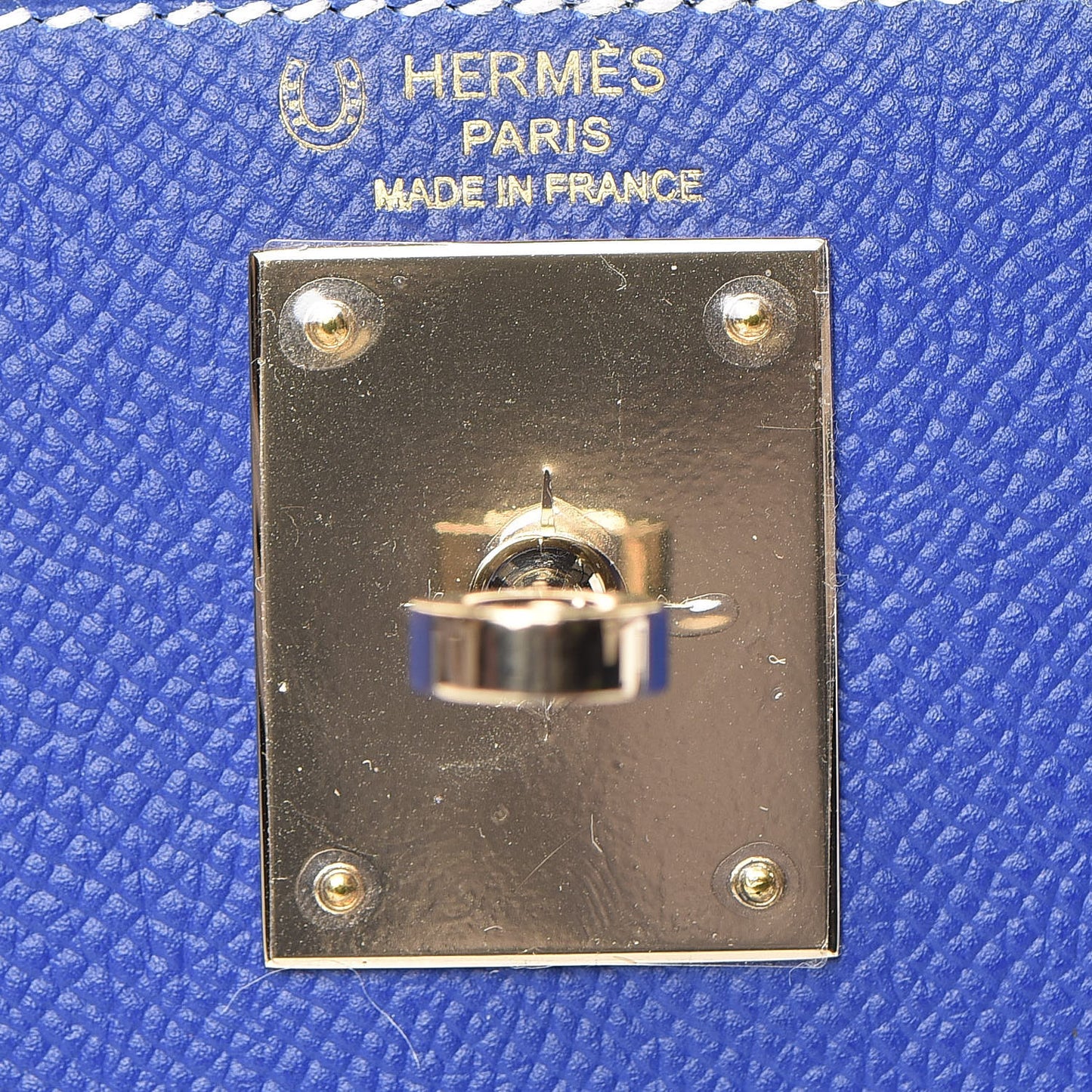 Epsom Horseshoe Kelly Sellier 28 Bleu Electrique Craie