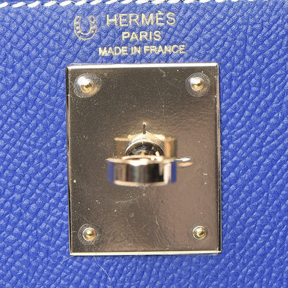 Hermes Epsom Horseshoe Kelly Sellier 28 Bleu Electrique Craie 27 of 35