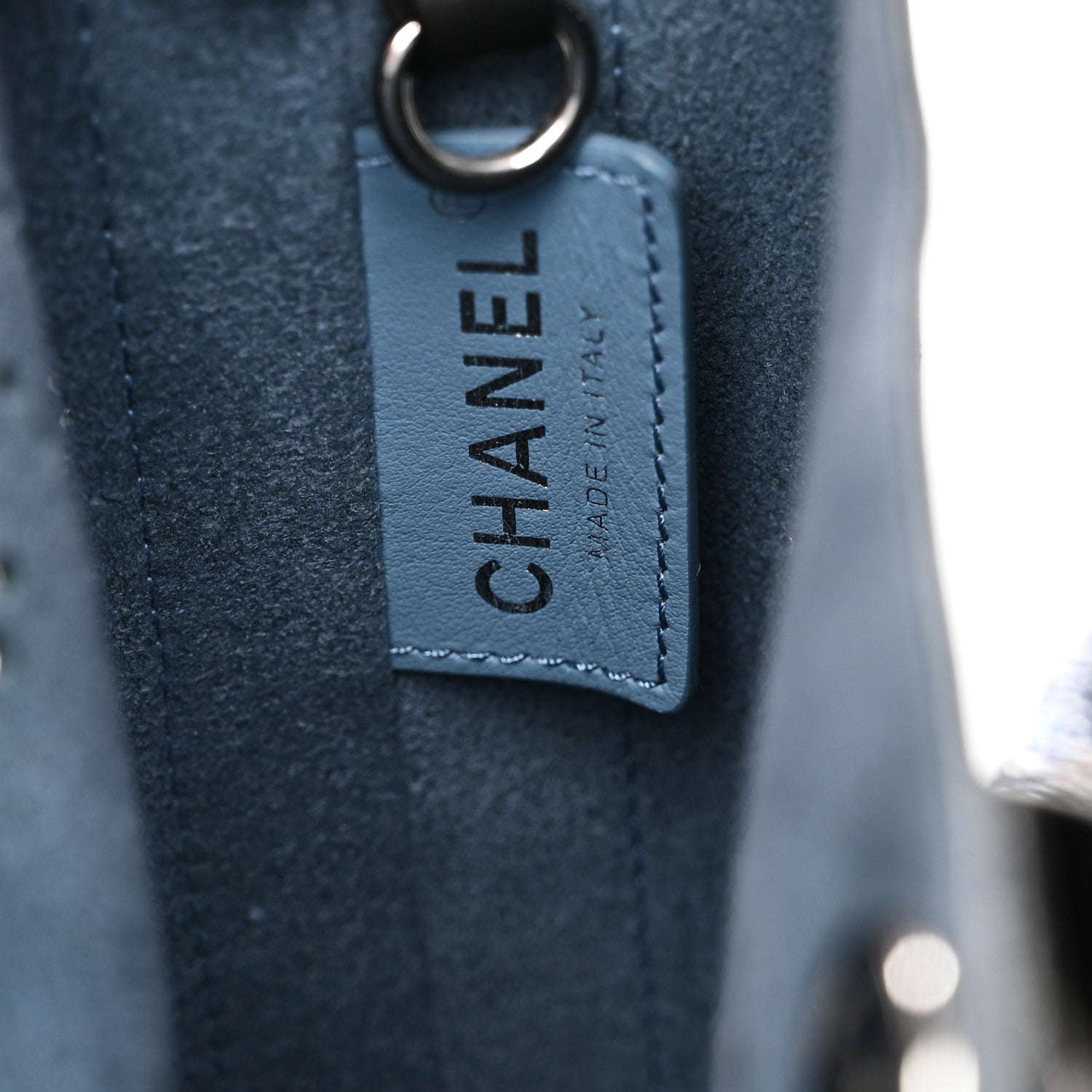 Chanel Calfskin Tweed Small Logo Eyelets Shopping Tote Black 7 of 11