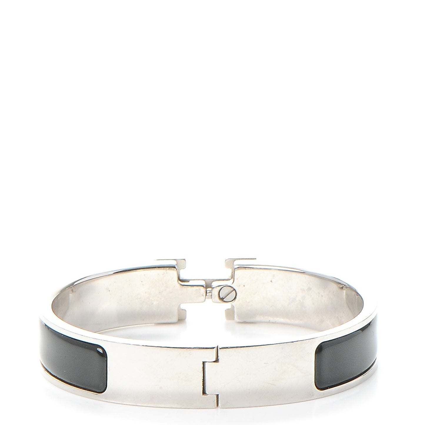 Enamel Narrow Clic Clac H Bracelet PM Black