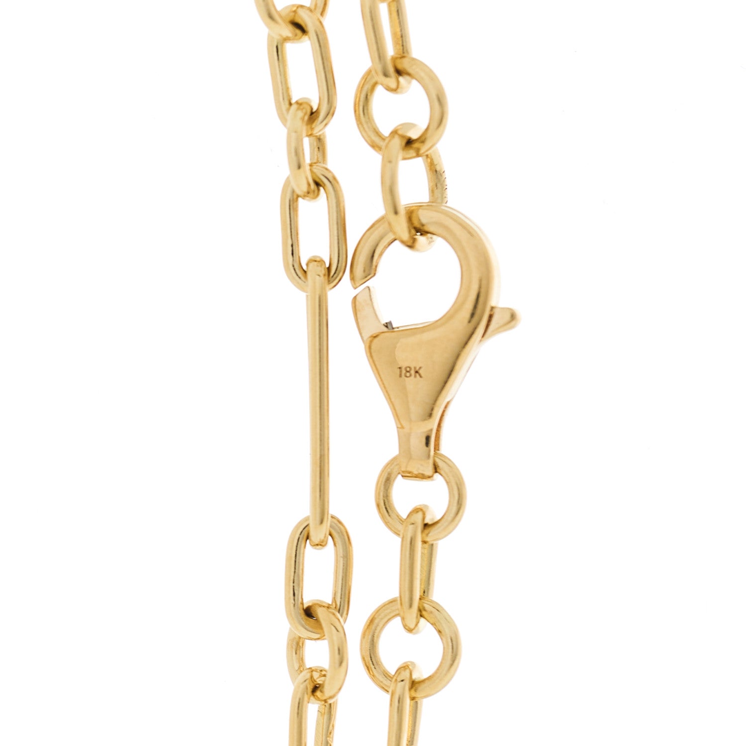 Foundrae 18K Yellow Gold Fine Mixed Clip Chain Necklace 32" 5 of 5