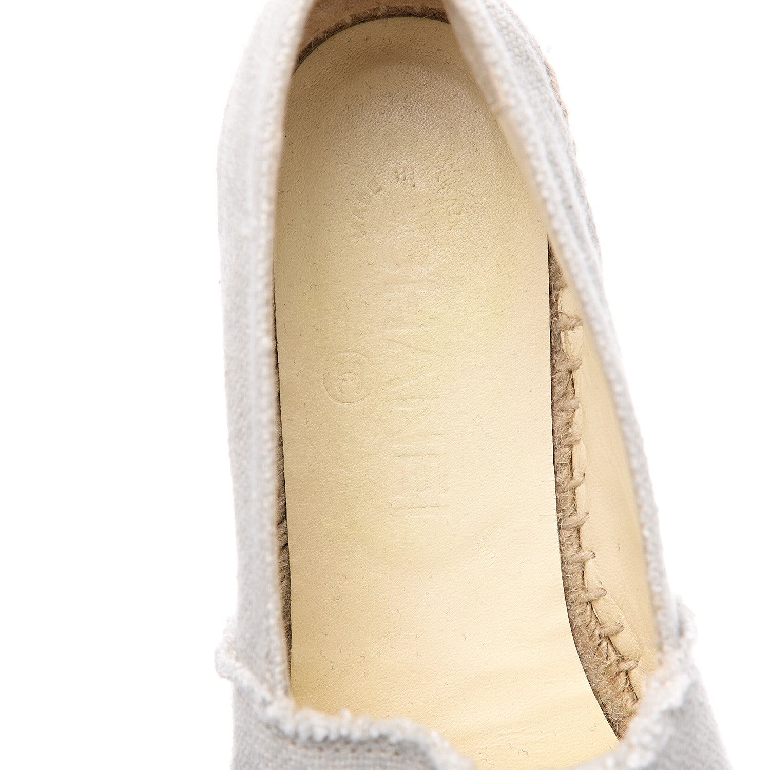 Chanel Linen CC Espadrilles 36 Beige Black 9 of 11