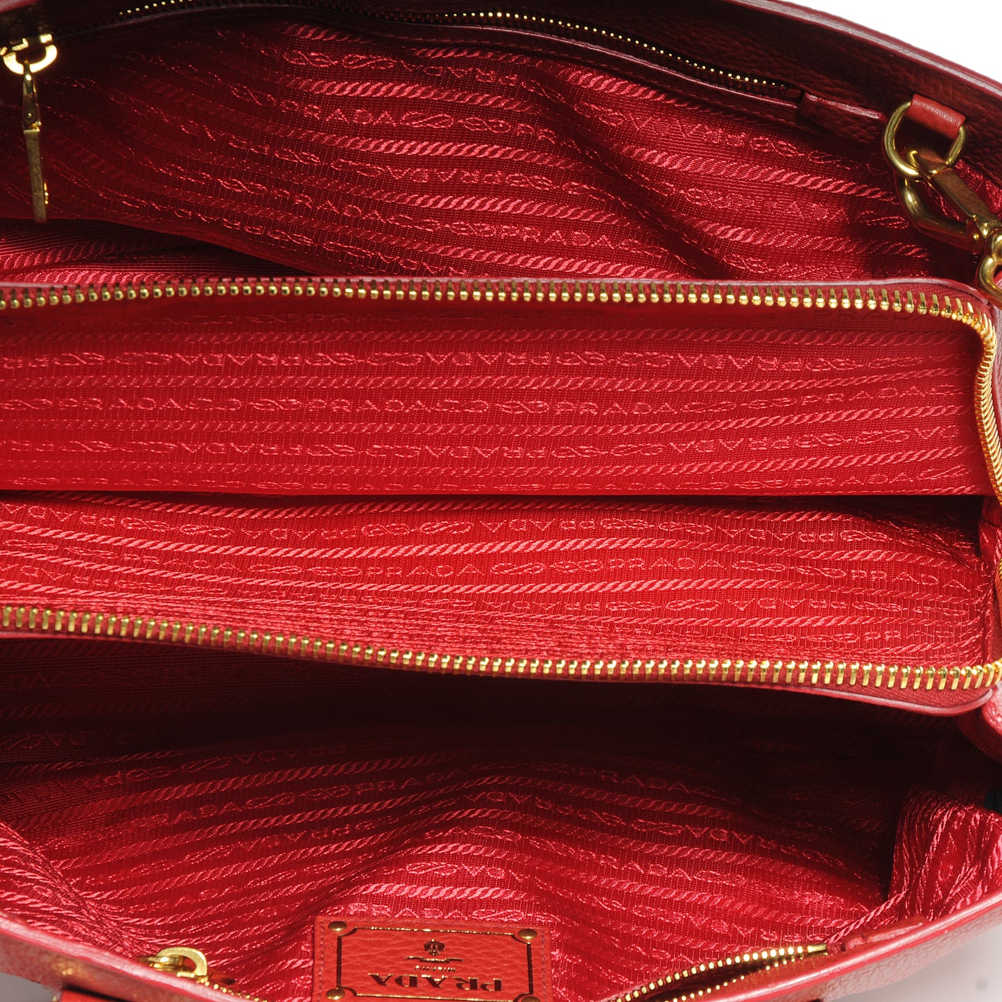 Vitello Daino Lux Small Tote Rosso