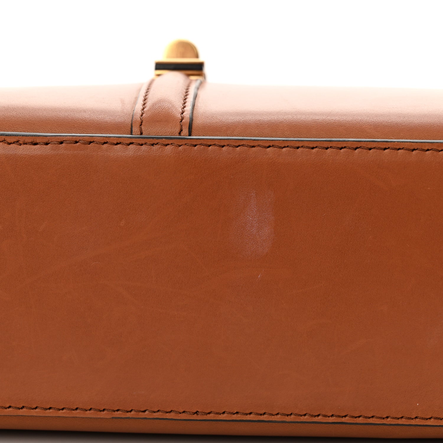Celine Satinated Calfskin Mini 16 Top Handle Bag Tan 13 of 15
