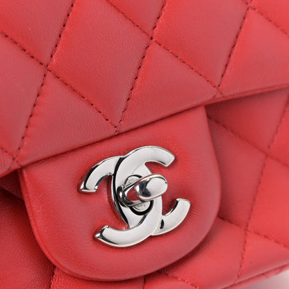 Chanel Lambskin Quilted Mini Square Flap Red 12 of 14