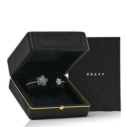 Graff 18K White Gold Diamond Wild Flower Open Bangle Bracelet 5 of 5