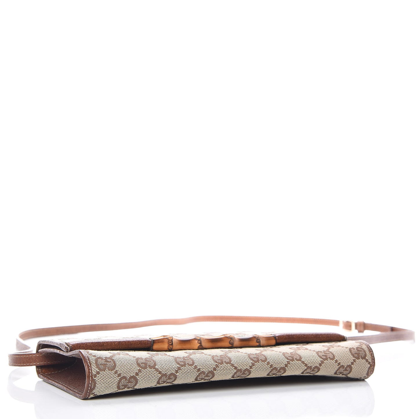 Monogram Bamboo Bar Clutch Brown