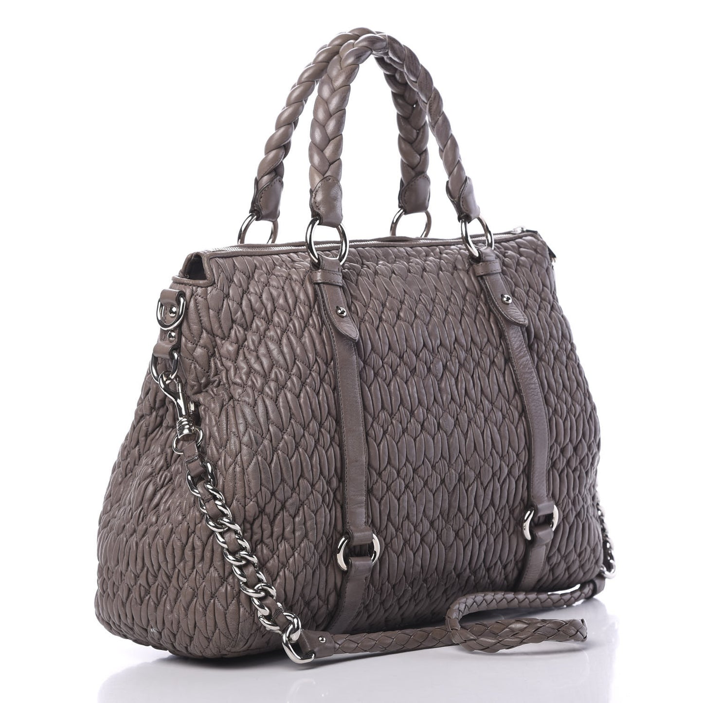 Nappa Matelasse Shopping Tote Argilla