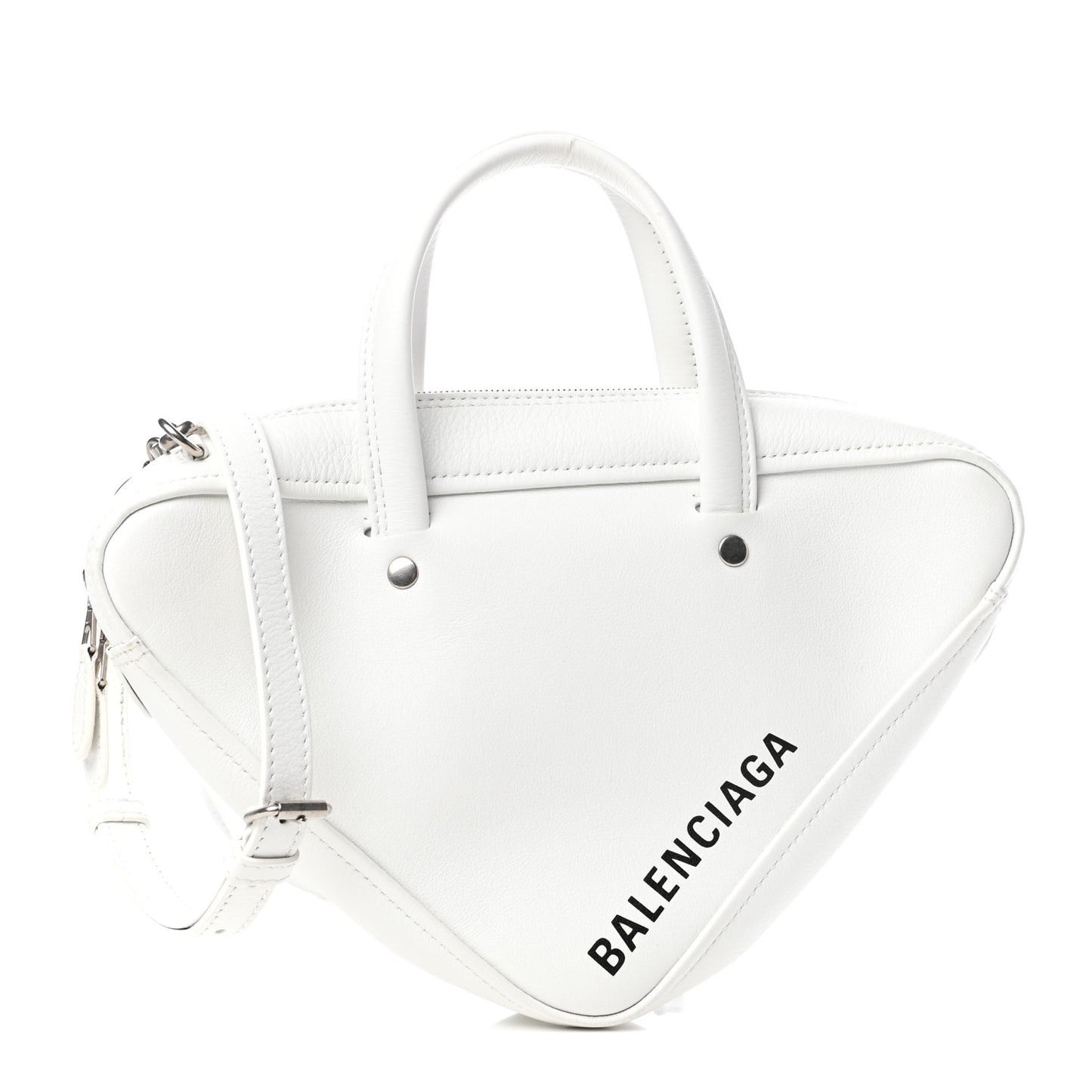 Calfskin XS Triangle Duffle White