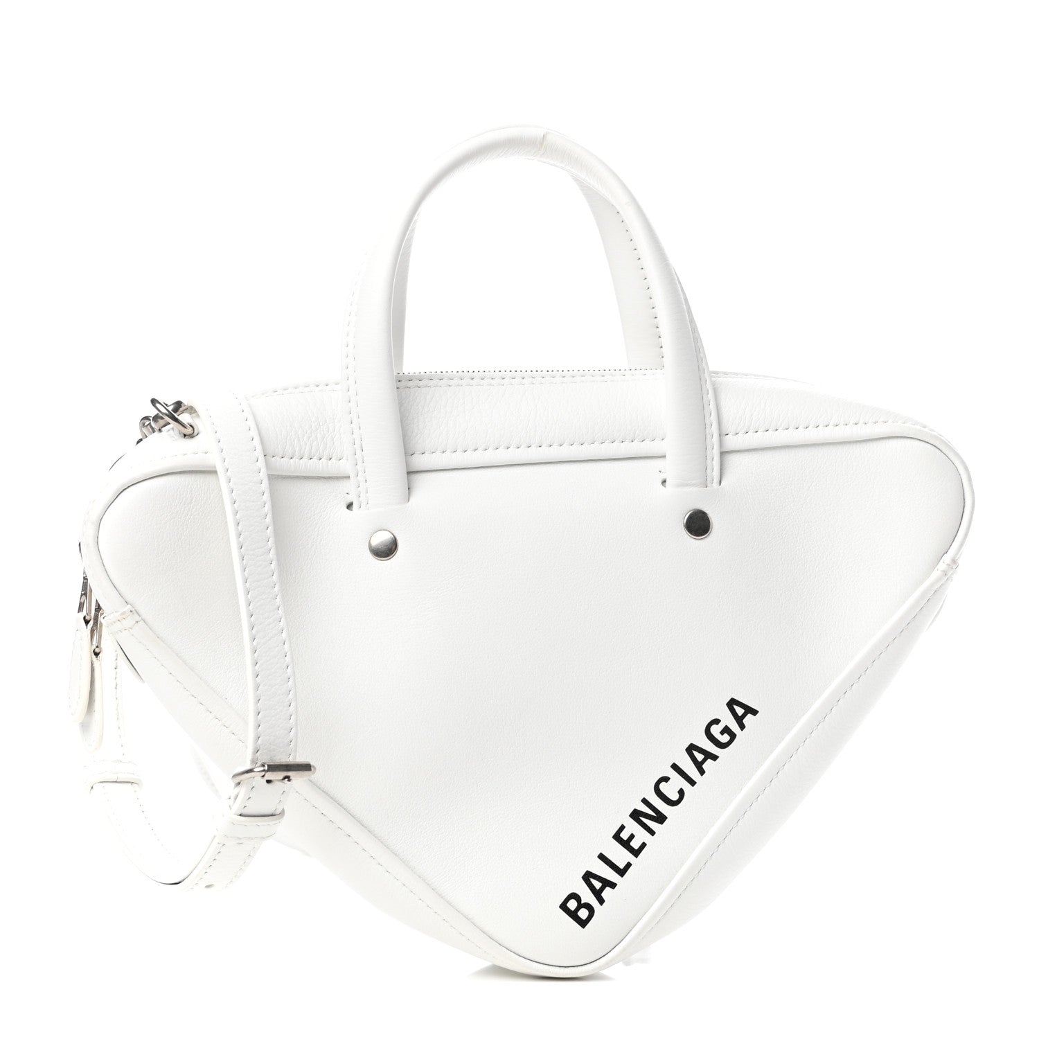 Balenciaga Calfskin XS Triangle Duffle White 1 of 8