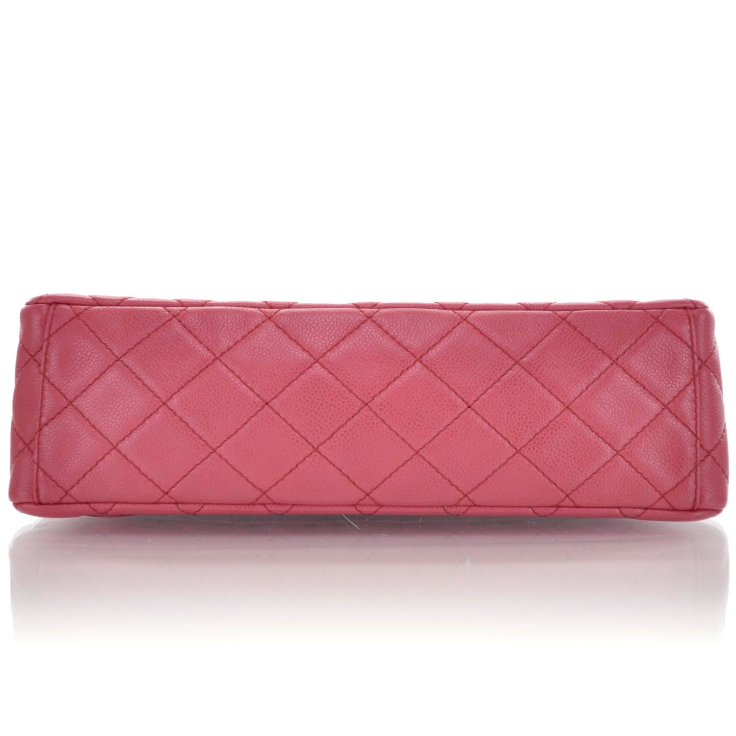 Chanel Caviar Maxi Flap Fuchsia 6 of 10