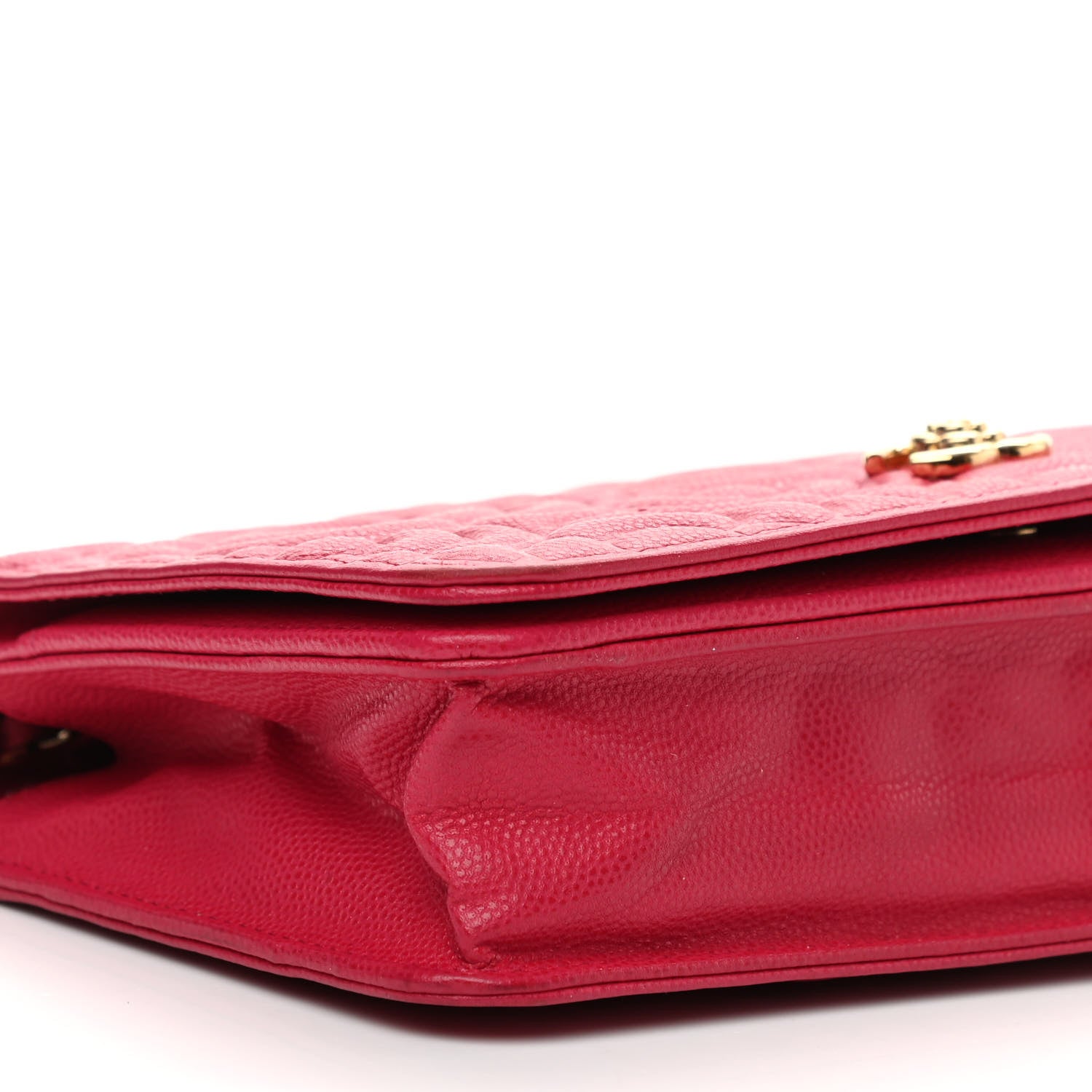 Chanel Caviar Camellia Embossed Wallet On Chain WOC Fuschia 8 of 11