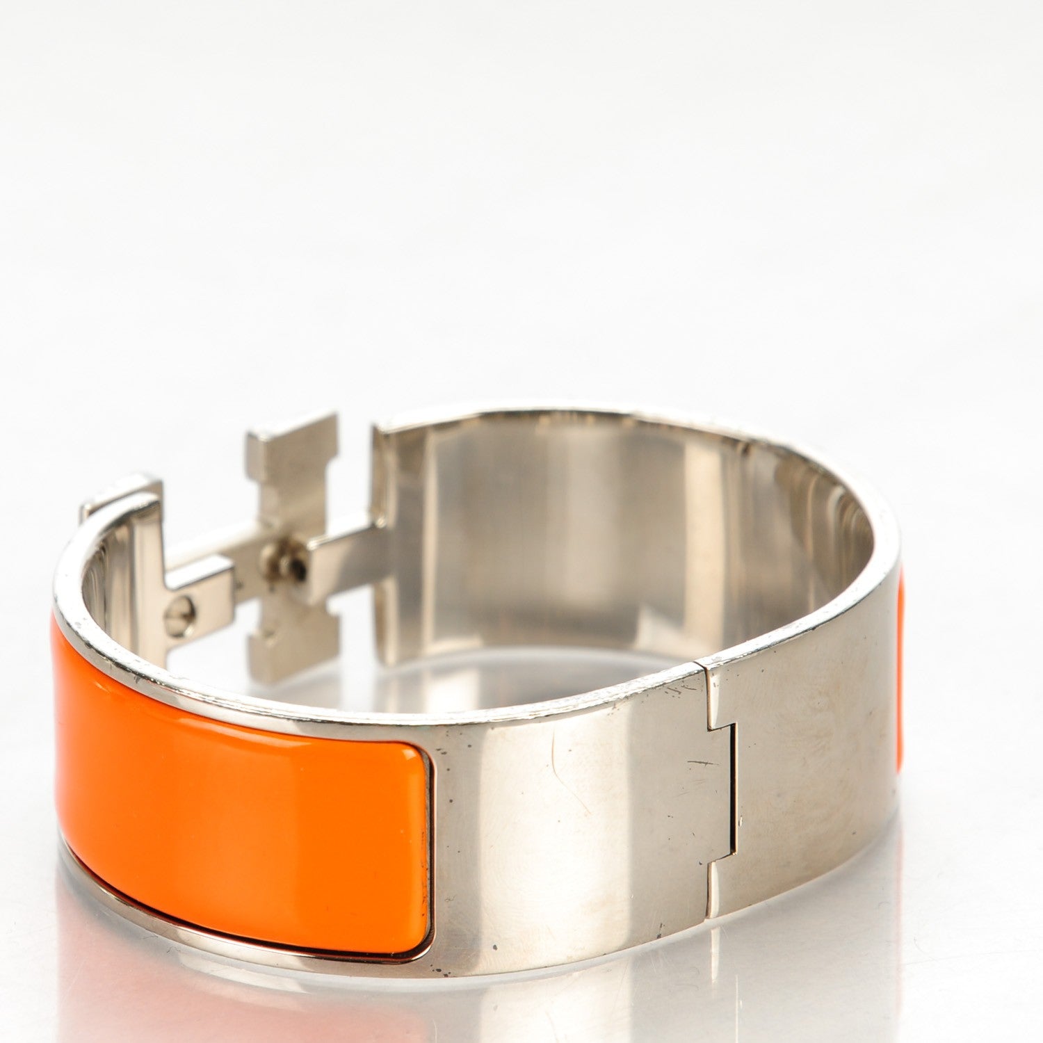 Hermes Enamel Wide Clic Clac H Bracelet PM Orange 5 of 6