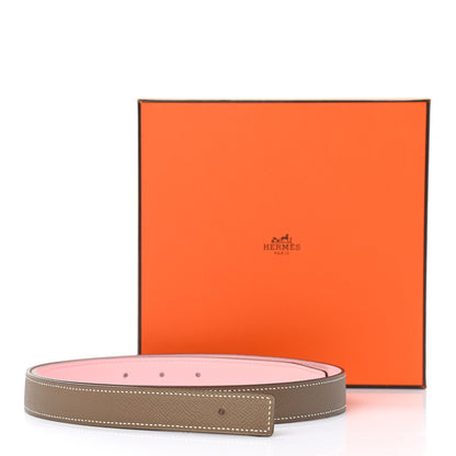 Hermes Swift Epsom 24mm Belt Strap 90 Rose Sakura Etoupe 5 of 5