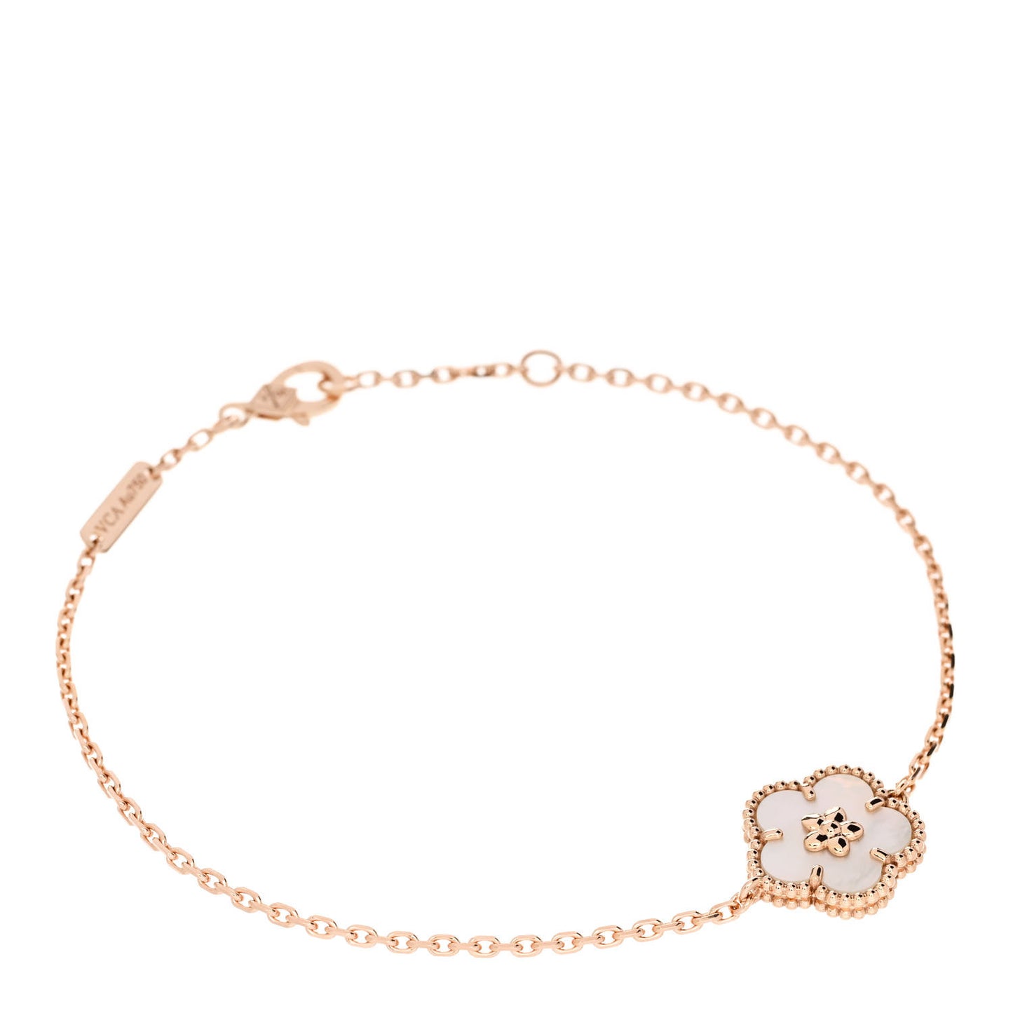 18K Rose Gold Mother Of Pearl Lucky Spring Plum Blossom Bracelet