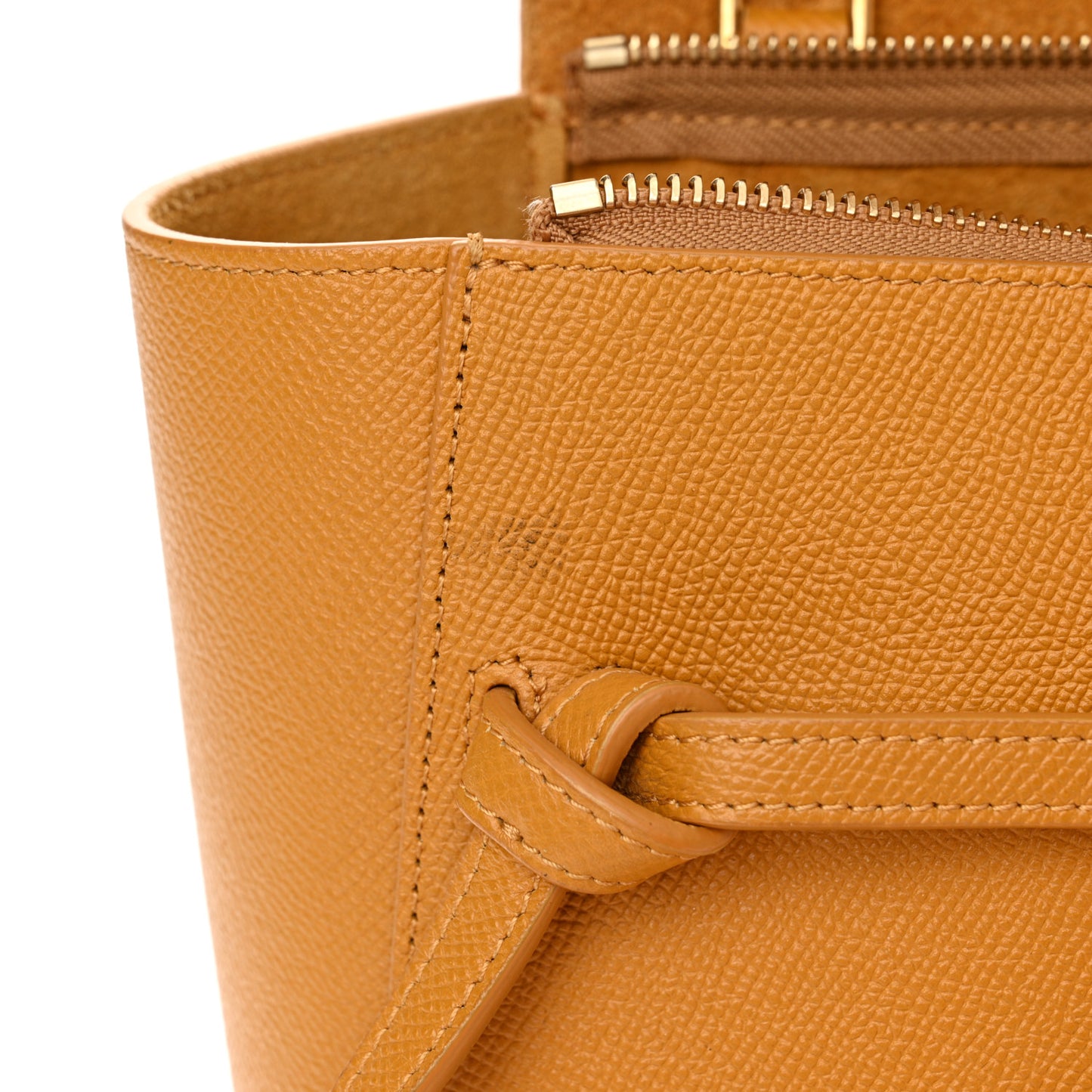 Grained Calfskin Nano Belt Bag Pale Yellow
