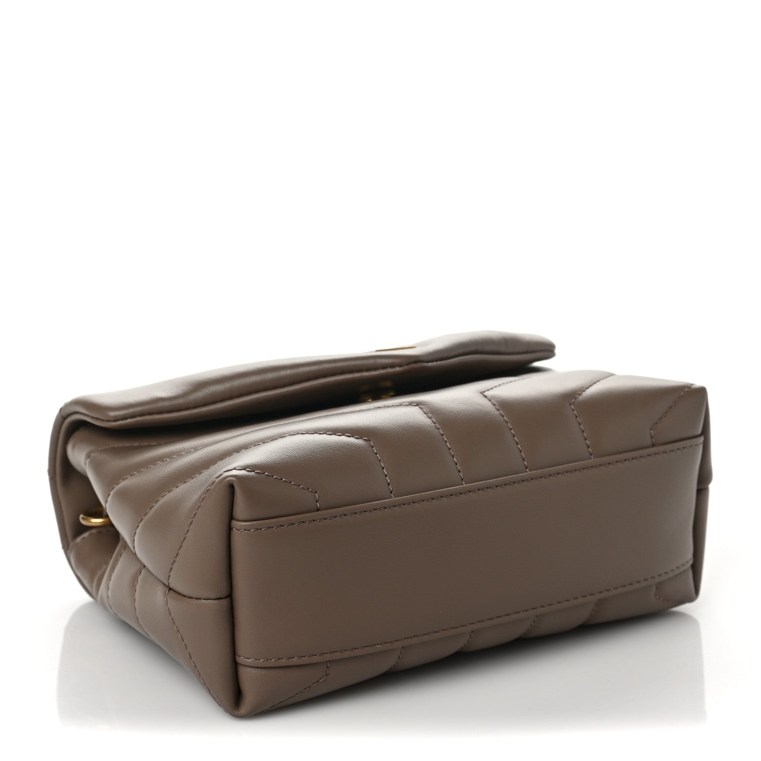 Saint Laurent Calfskin Y Quilted Monogram Toy Loulou Crossbody Bag Taupe 3 of 9