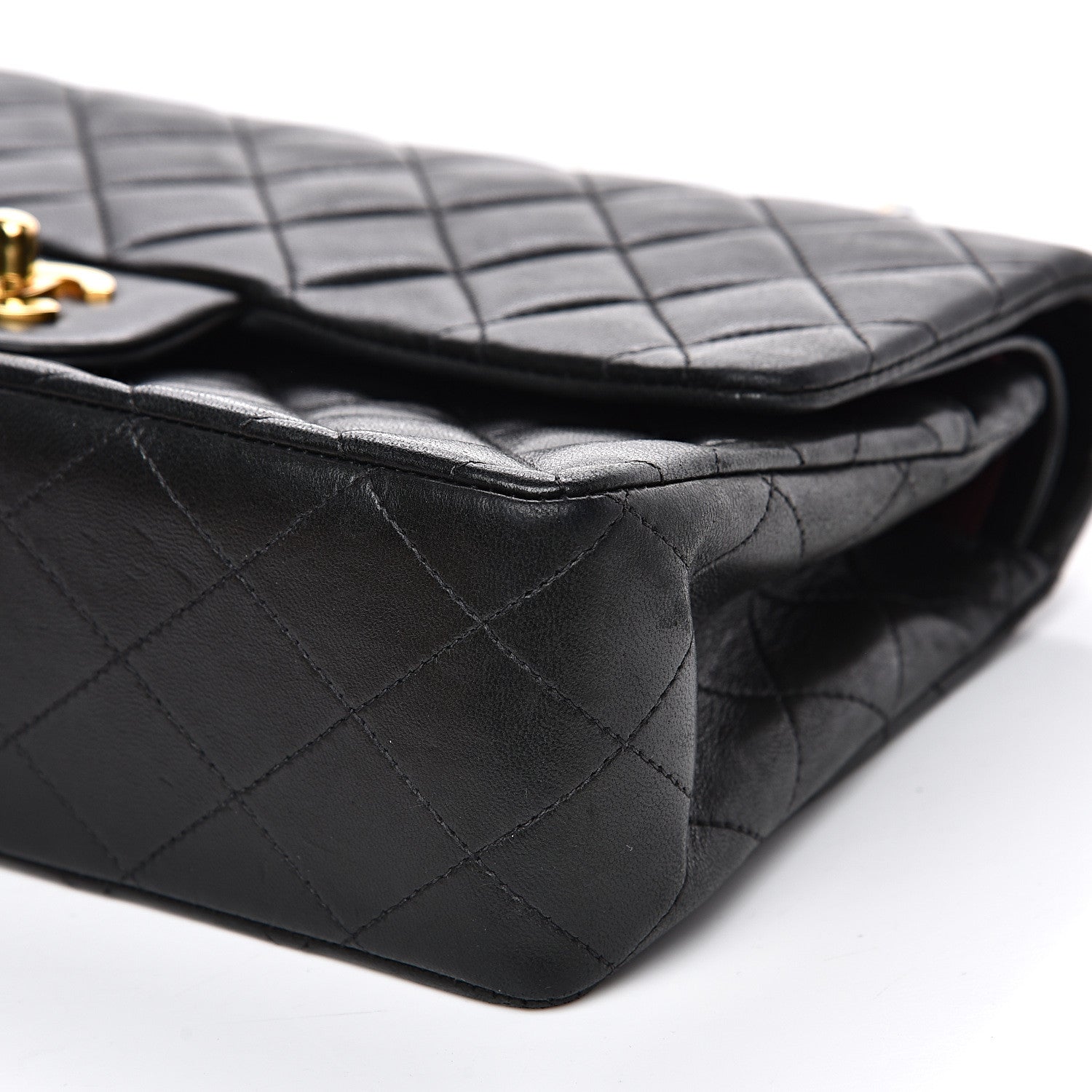 Chanel Lambskin Quilted Medium Double Flap Black 7 of 18