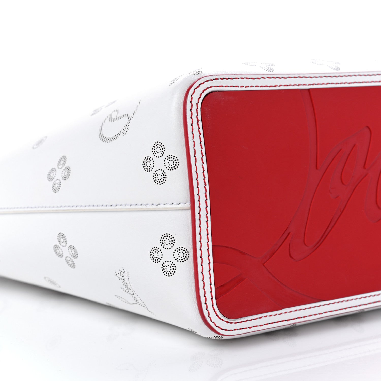 Christian Louboutin Calfskin Loubinthesky Mini East West Cabata Tote White 10 of 12