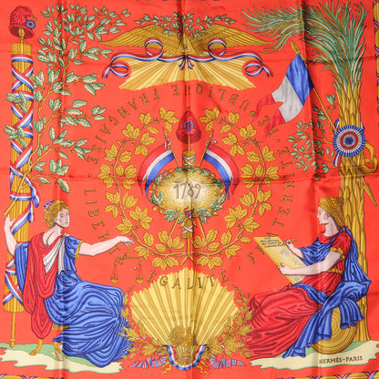 Hermes Silk Liberte Egalite Fraternite Scarf 90 1 of 3