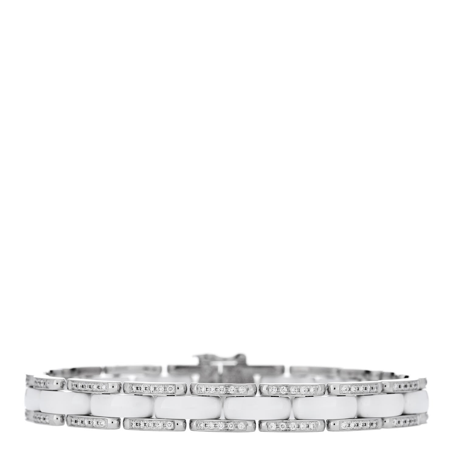 Chanel 18K White Gold Diamond Ceramic Ultra Bracelet White 1 of 3