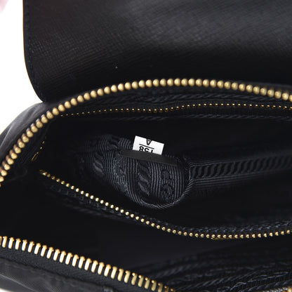 Prada Tessuto Nylon Saffiano Crossbody Bag Black 8 of 11