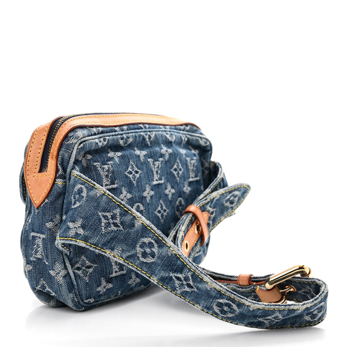 Monogram Denim Bum Bag Blue