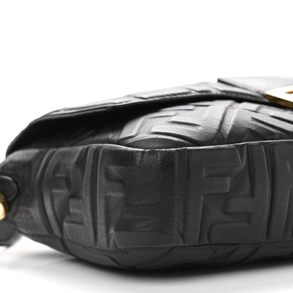 Fendi Nappa FF 1974 Embossed Large Baguette Black 10 of 13