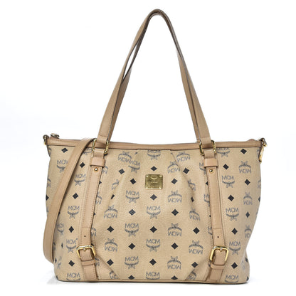 MCM Visetos Medium Essentials Shopper Tote Beige 1 of 13
