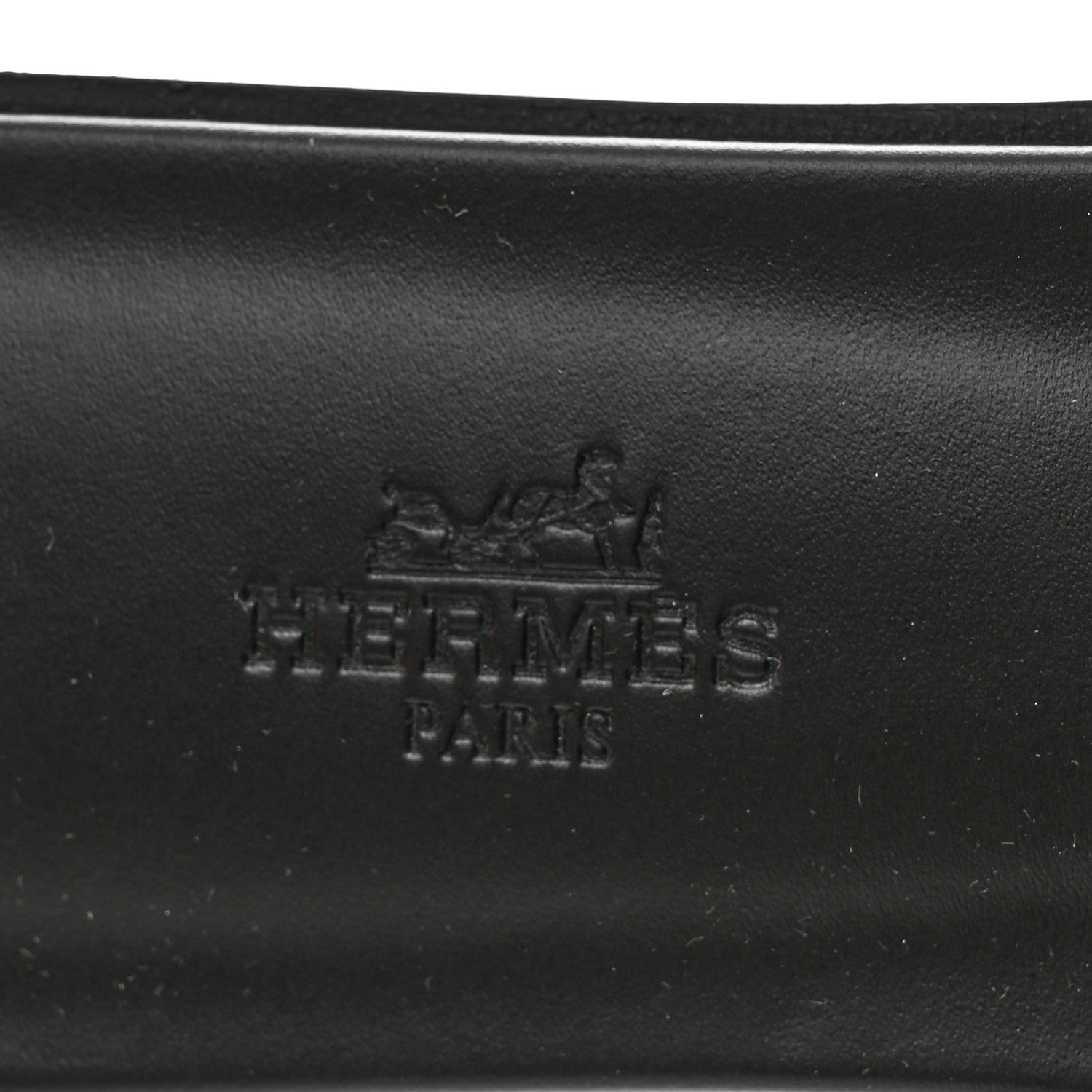 Hermes Box Calfskin Oran Sandals 37.5 Black 7 of 9