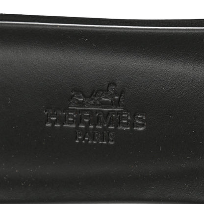 Hermes Box Calfskin Oran Sandals 37.5 Black 7 of 9