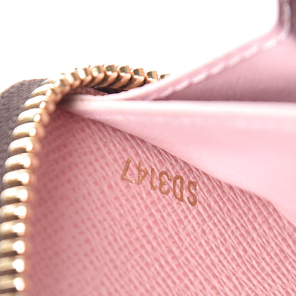 Louis Vuitton Damier Ebene Clemence Wallet Rose Ballerine 7 of 7